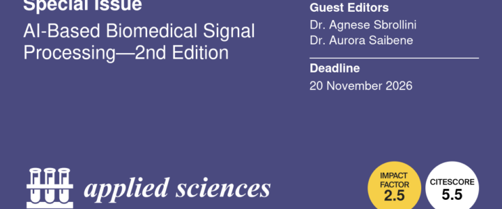 Banner for Sbrollini and Saibene special issue on mdpi with deadline extension to November 20, 2026