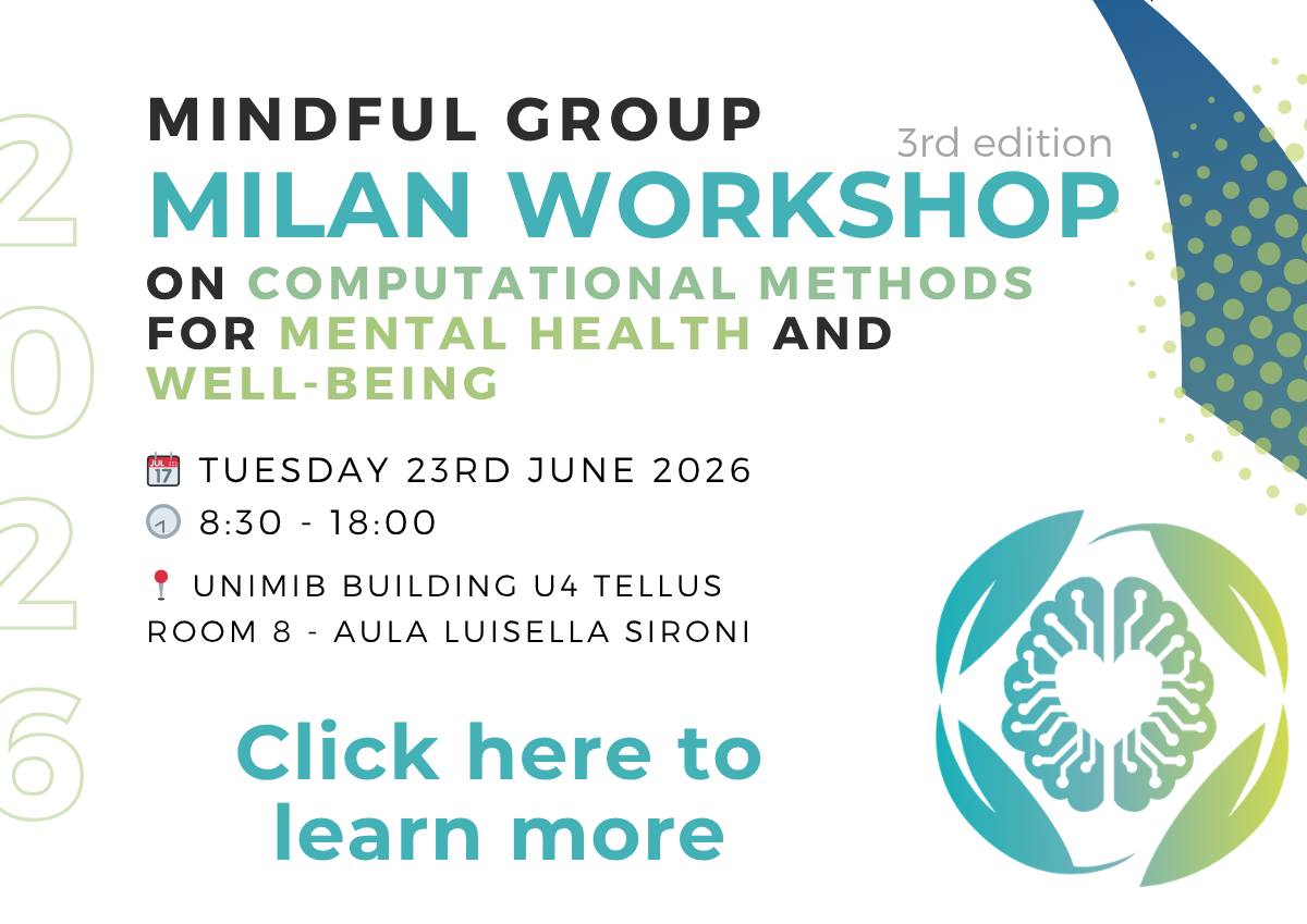 Banner for the Milan Workshop on Computational Methods for Mental Health and Well-Being